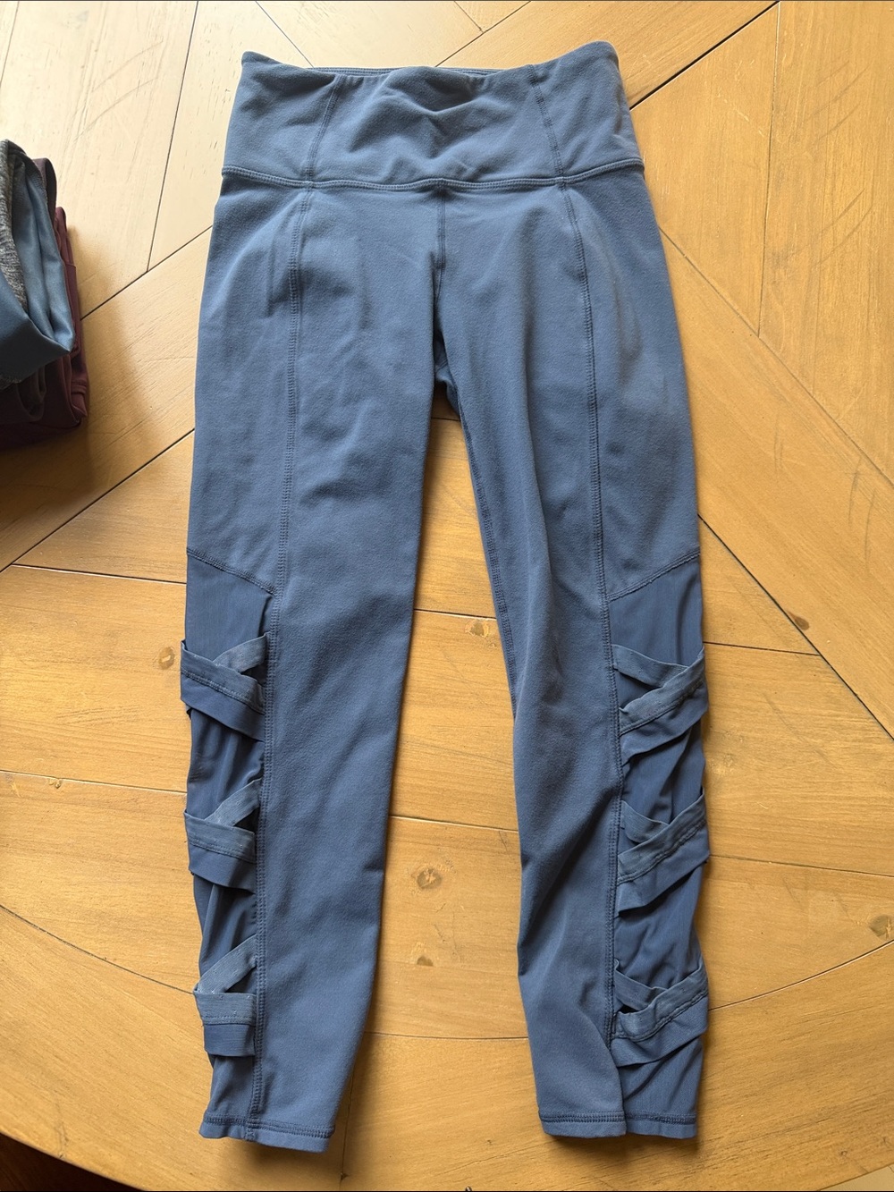 Athleta Navy Blue Crisscross Side Leggings
